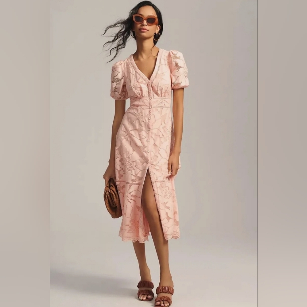 The Ophelia Puff-Sleeve Anthropologie Lace Dress